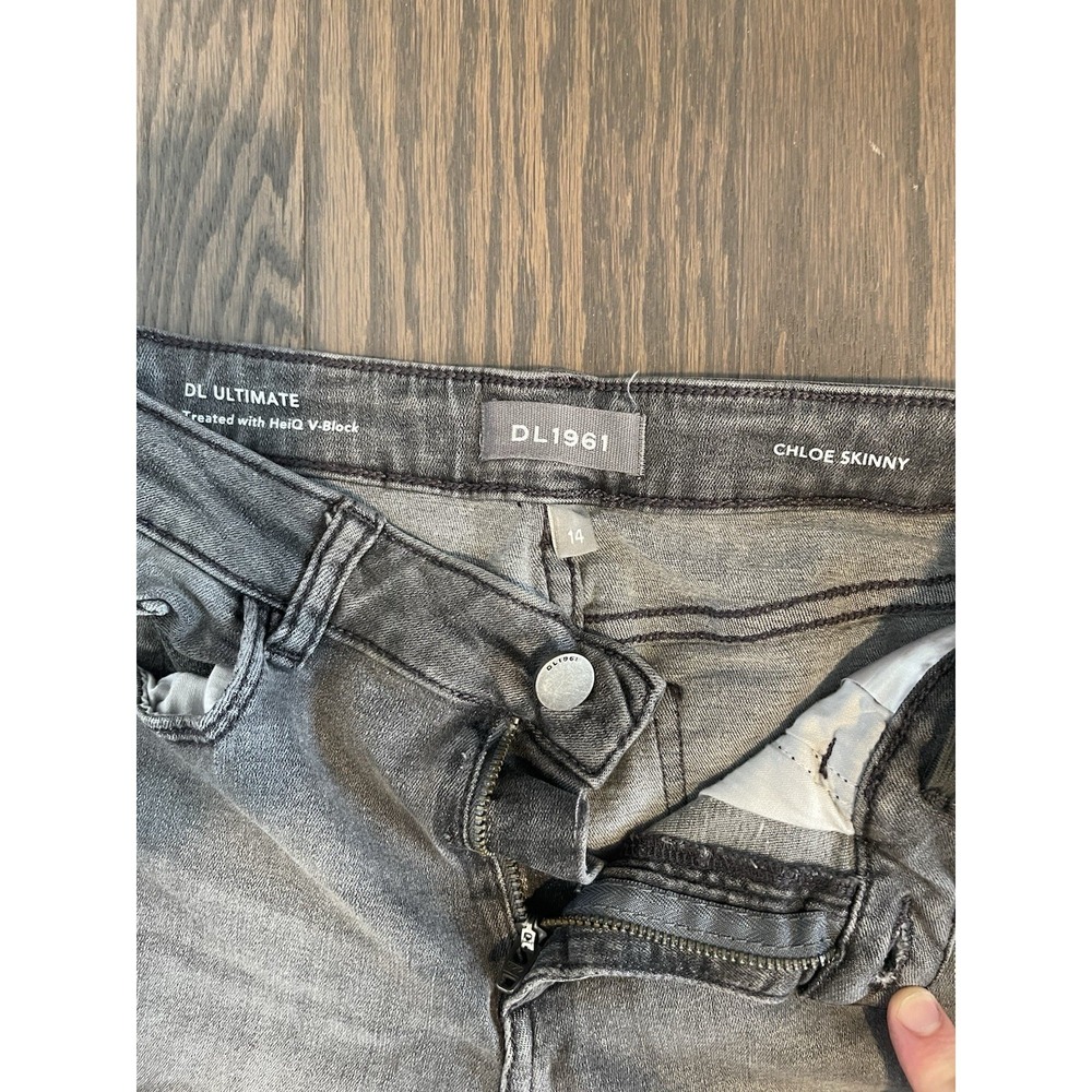 DL1961 Chloe Skinny Jeans Size 12 Blue 27.5" Inseam Gray - Picture 3 of 8